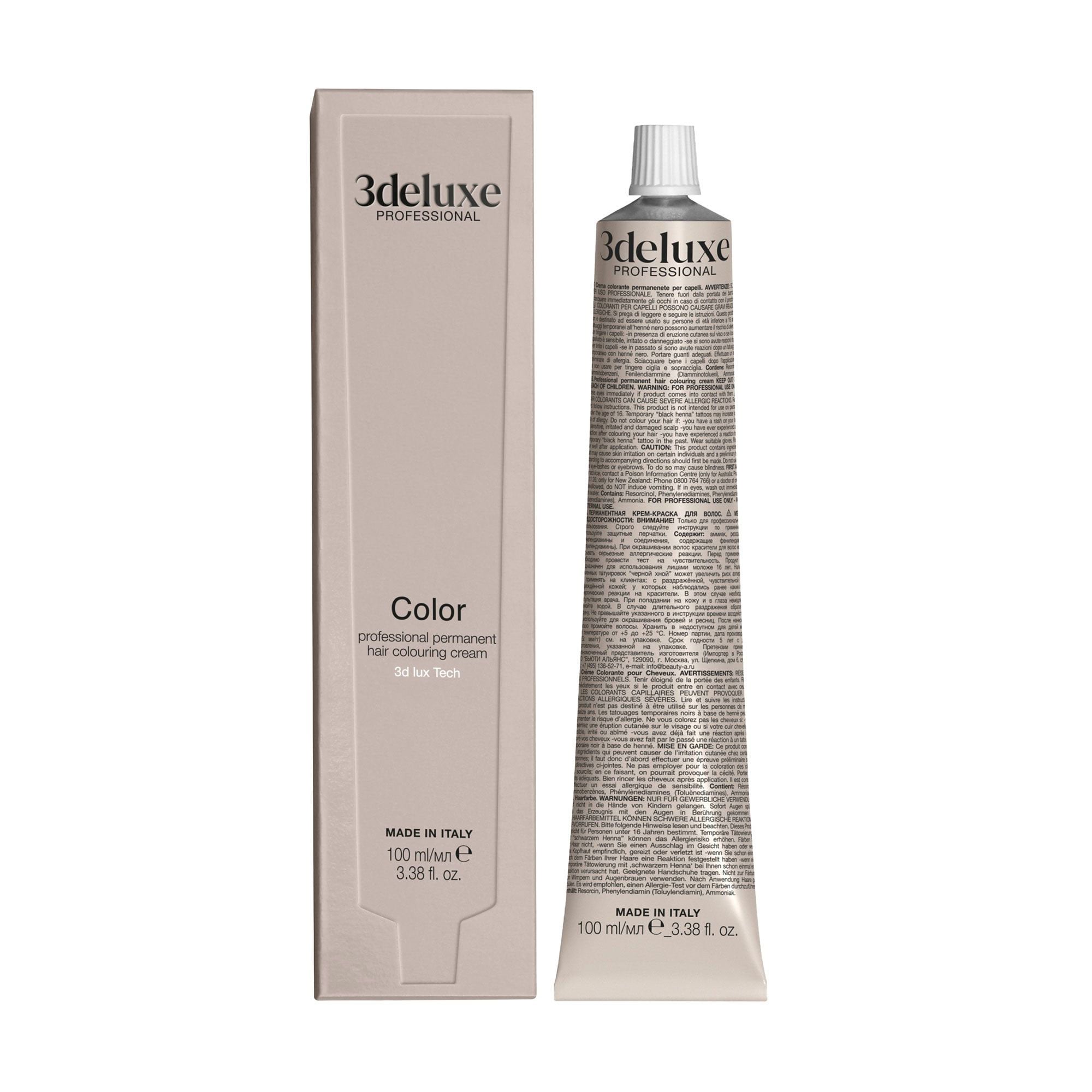 Перманентна крем-фарба для волосся 3DeLuXe Tech Hair Colouring Cream 4.5 Mahogany Brown, 100 мл